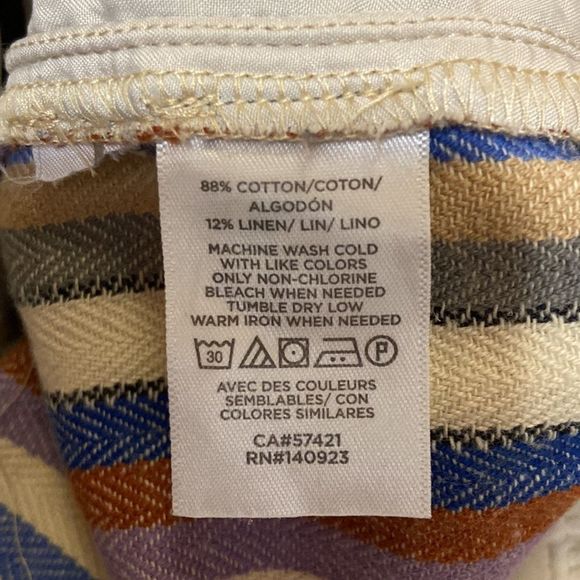 LOFT The Riviera Linen Blend Striped Shorts - Picture 9 of 9